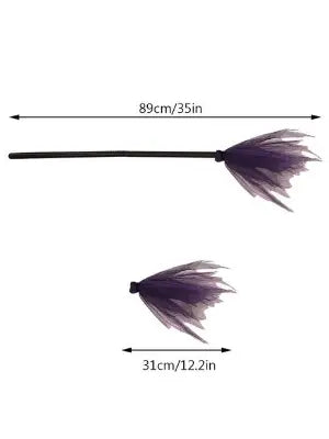 Kids Halloween Accessories | Colorful Witch Broom - Mia Belle Girls