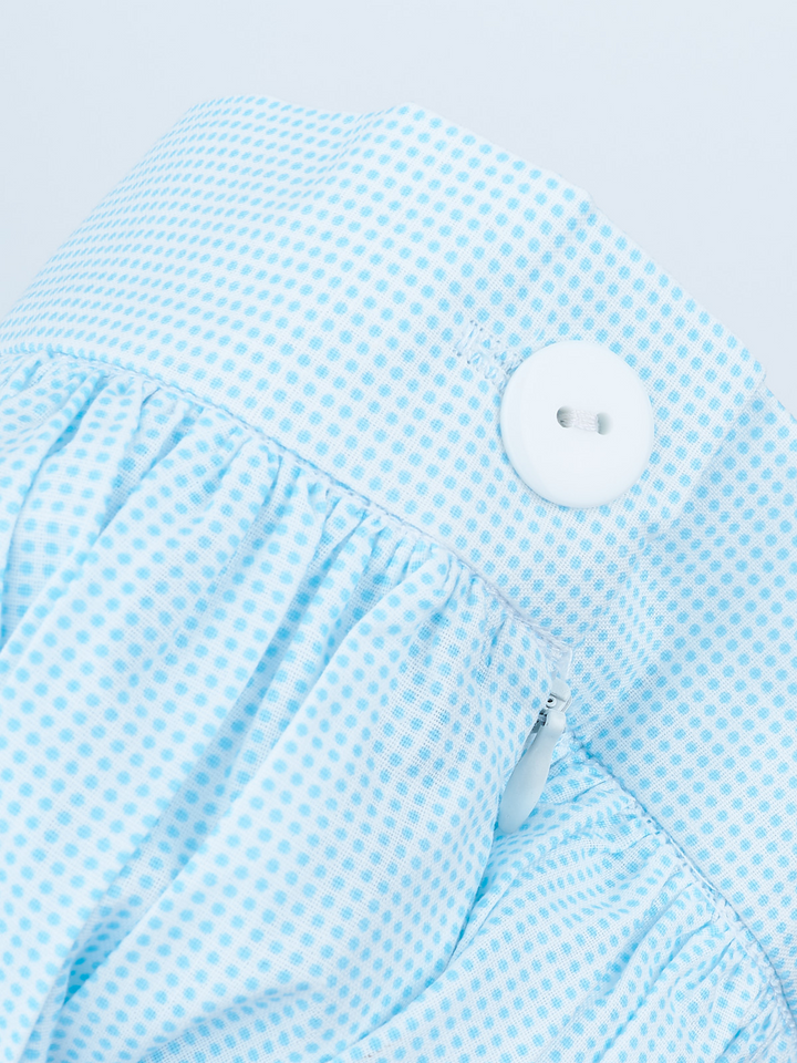 Kids Couture x Mia Belle Girls Light Blue Microdot Tennis Skirt Size 3/12