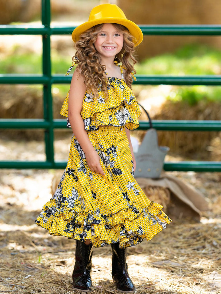 Bright Days Ruffle Maxi Skirt Set Mia Belle Girls