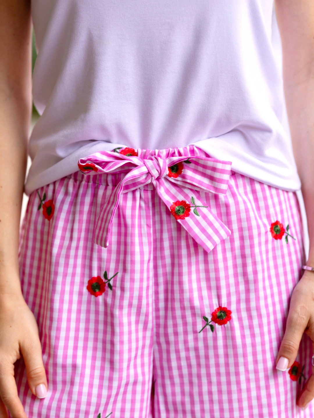 Mommy and Me Sweet Bloom Gingham Embroidered Set