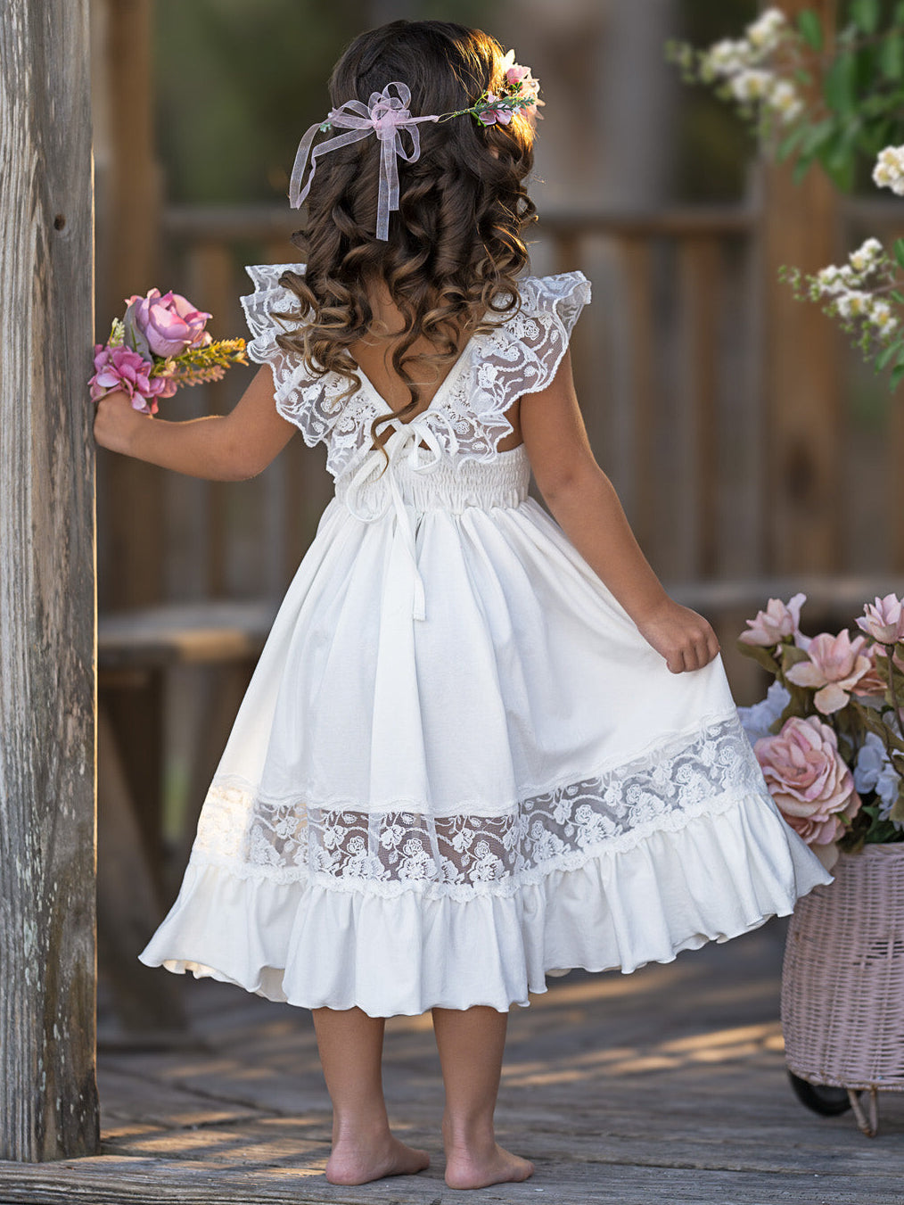 White Spring Chic Lace Maxi Dress