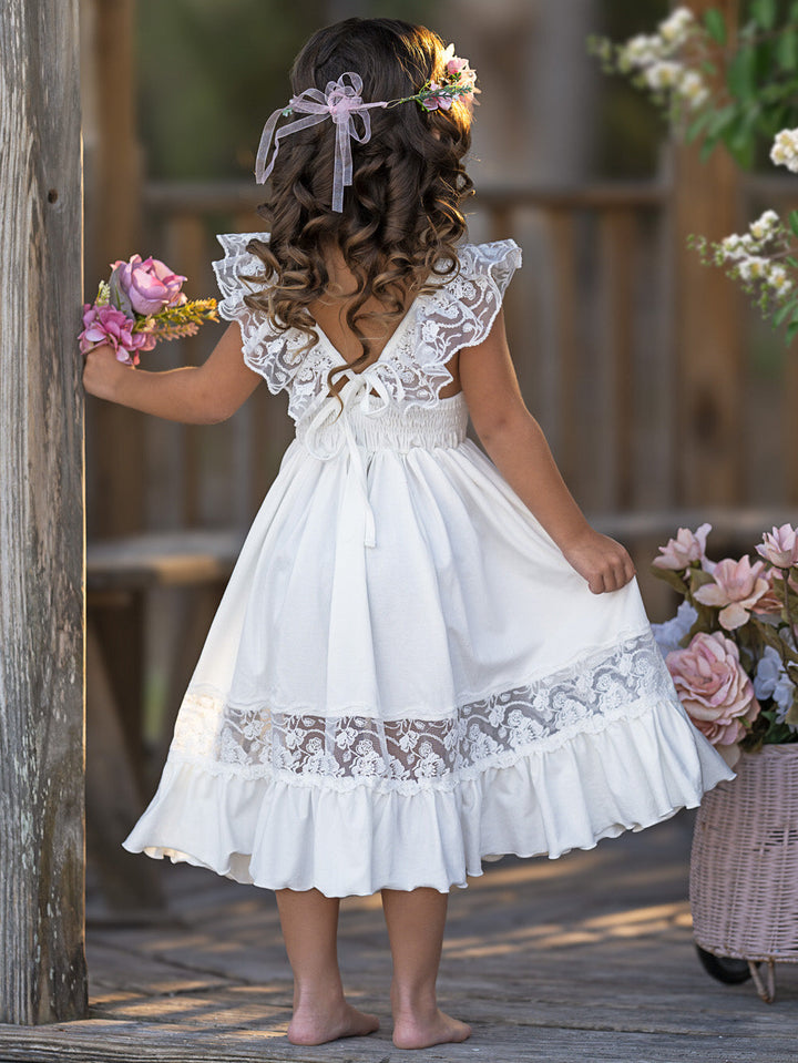 White Spring Chic Lace Maxi Dress
