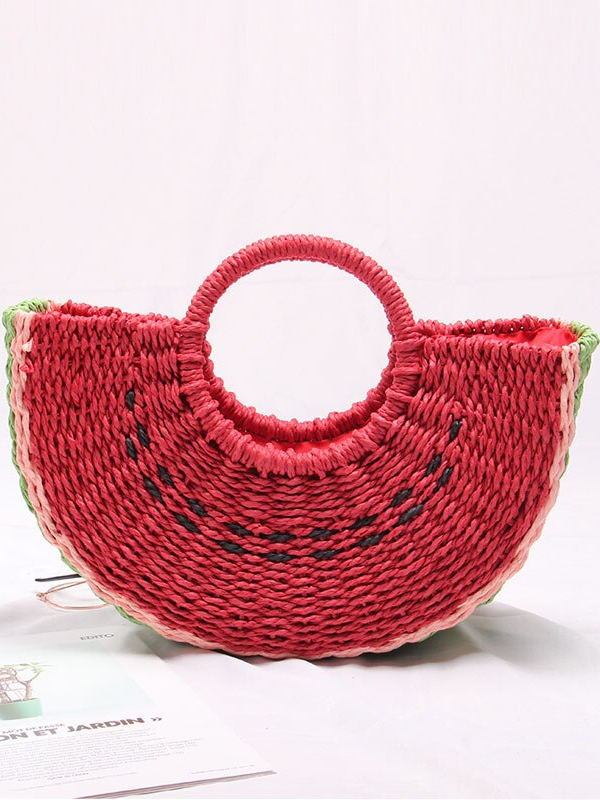 Pick Me Watermelon Straw Beach Bag Mia Belle Girls