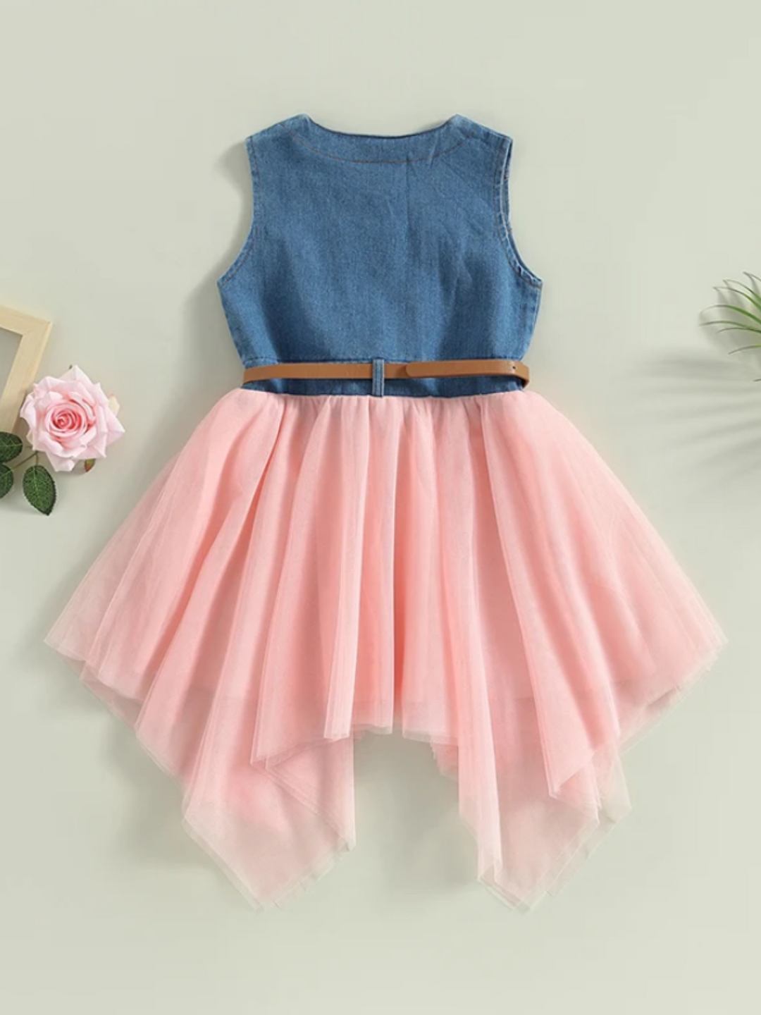 denim tutu dress Moonbun Long-sleeve Denim Tutu Dress(Size 3T)