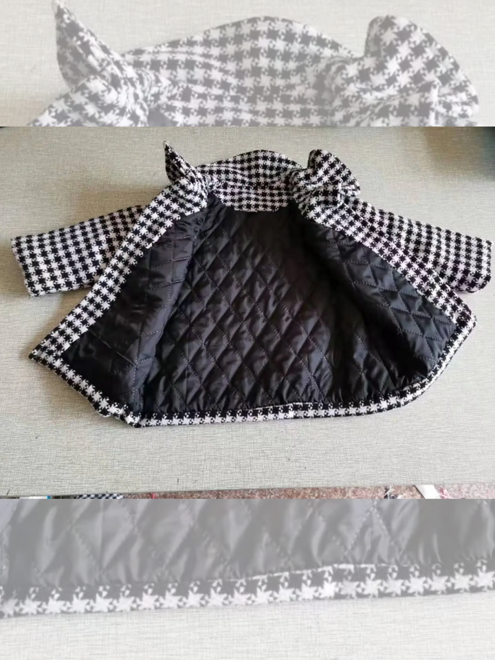 Chic Houndstooth Long Coat Mia Belle Girls