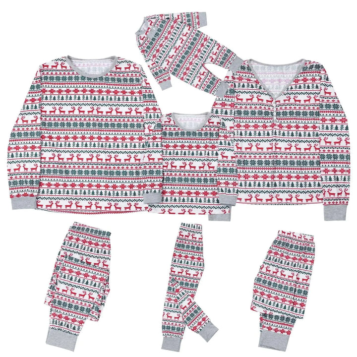 Family Style Winter Reindeer Pajamas Mia Belle Girls