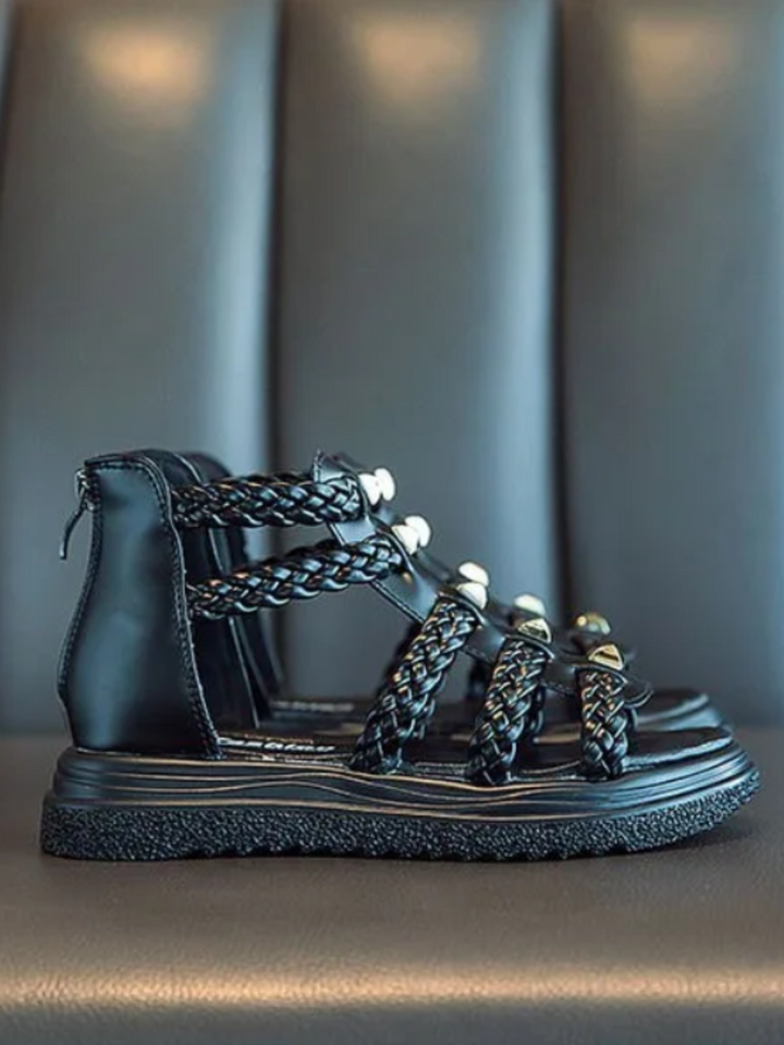 Trendy Girls' Braided Gladiator Sandals - Stylish and Comfortable By Liv and Mia Mia Belle Girls