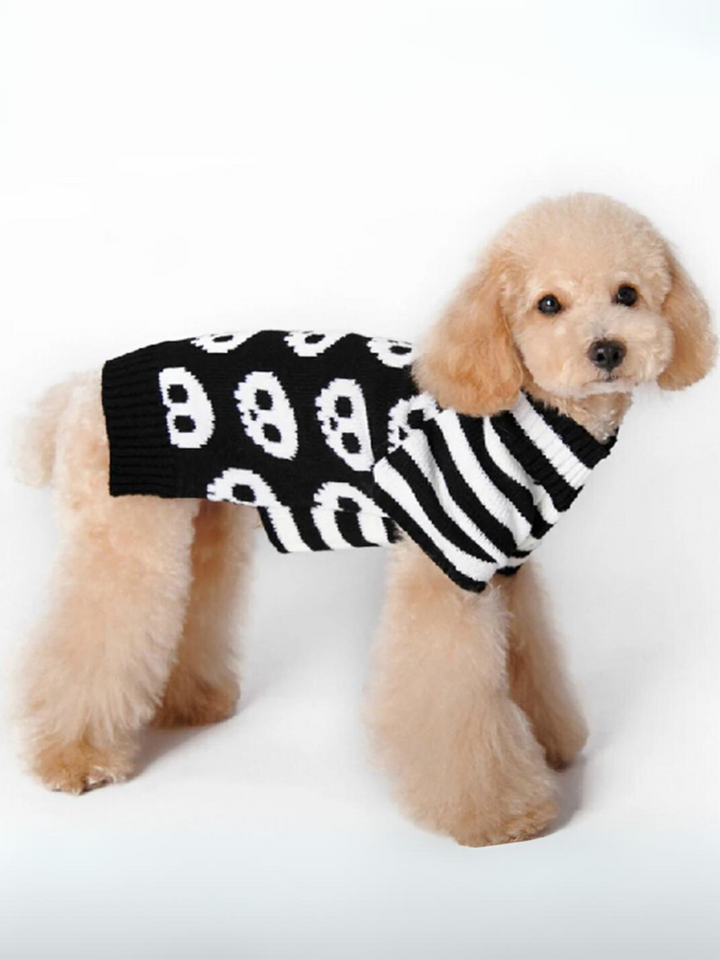 Dog Skull & Pumpkin Halloween Sweater Costume Mia Belle Girls