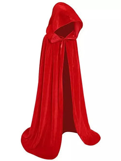 Girls Mary Witch Velvet Red Cape