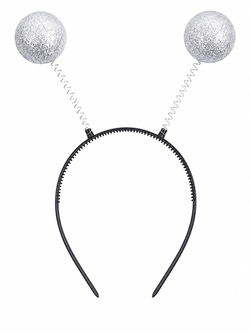 Silver Glitter Space Bopper Headband Costume Accessory