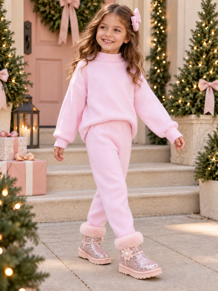 Sweet Comfort Pink Knit Jogger Pant Set