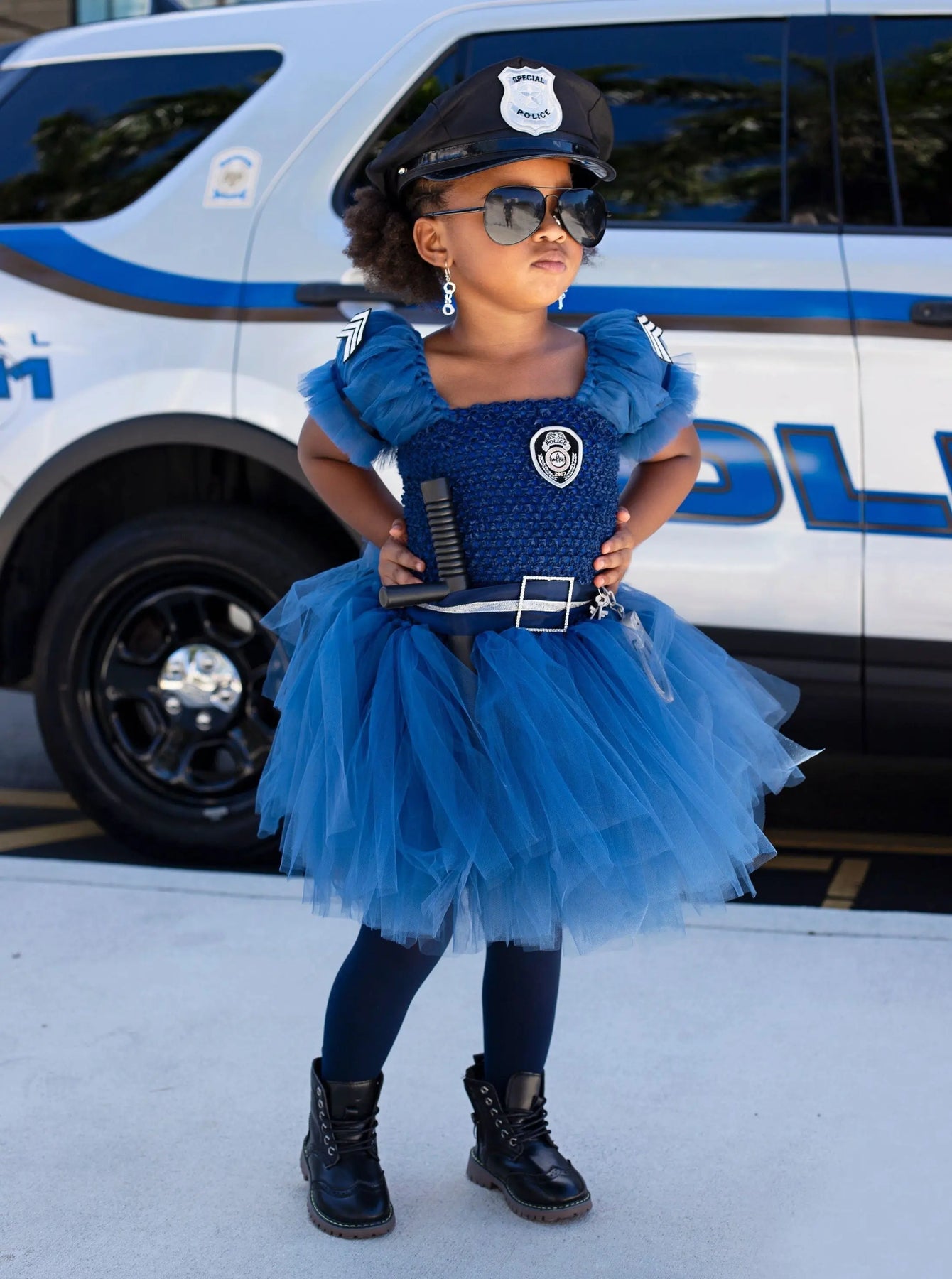 Police Officer Inspired Costume Dress Navy / 4T