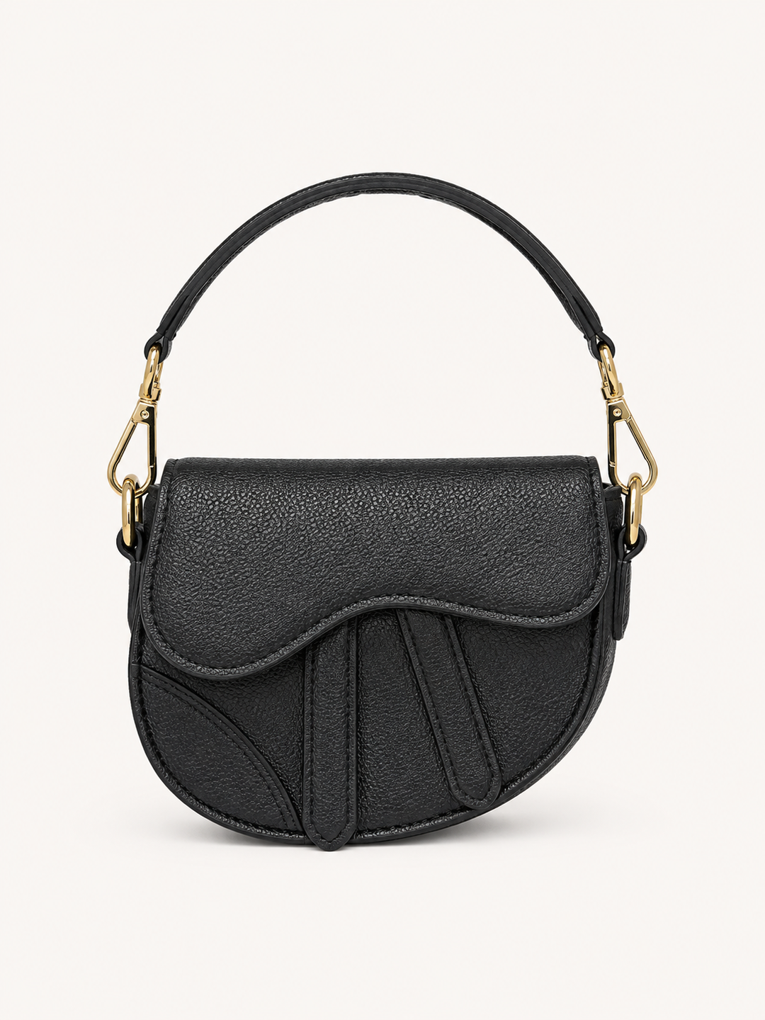 Little Luxe Black Ruched Shoulder Bag