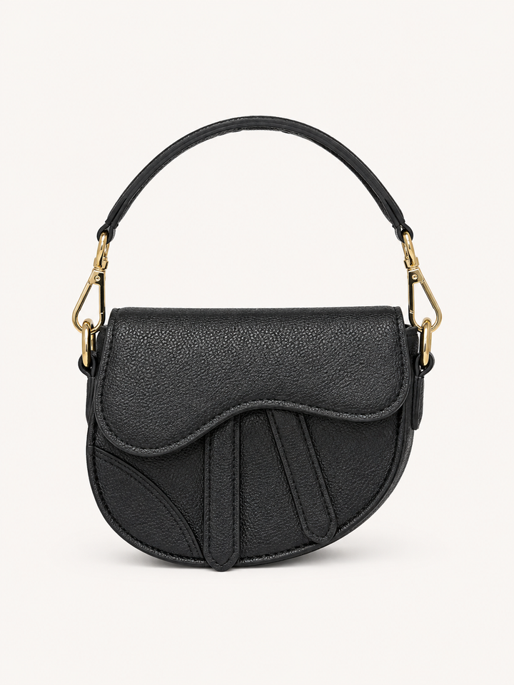 Little Luxe Black Ruched Shoulder Bag