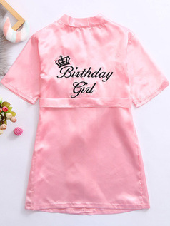 Girls Birthday Girl" Satin Robe Mia Belle Girls