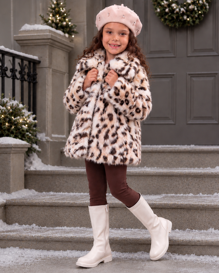 Little Leopard Luxe Faux Fur Jacket