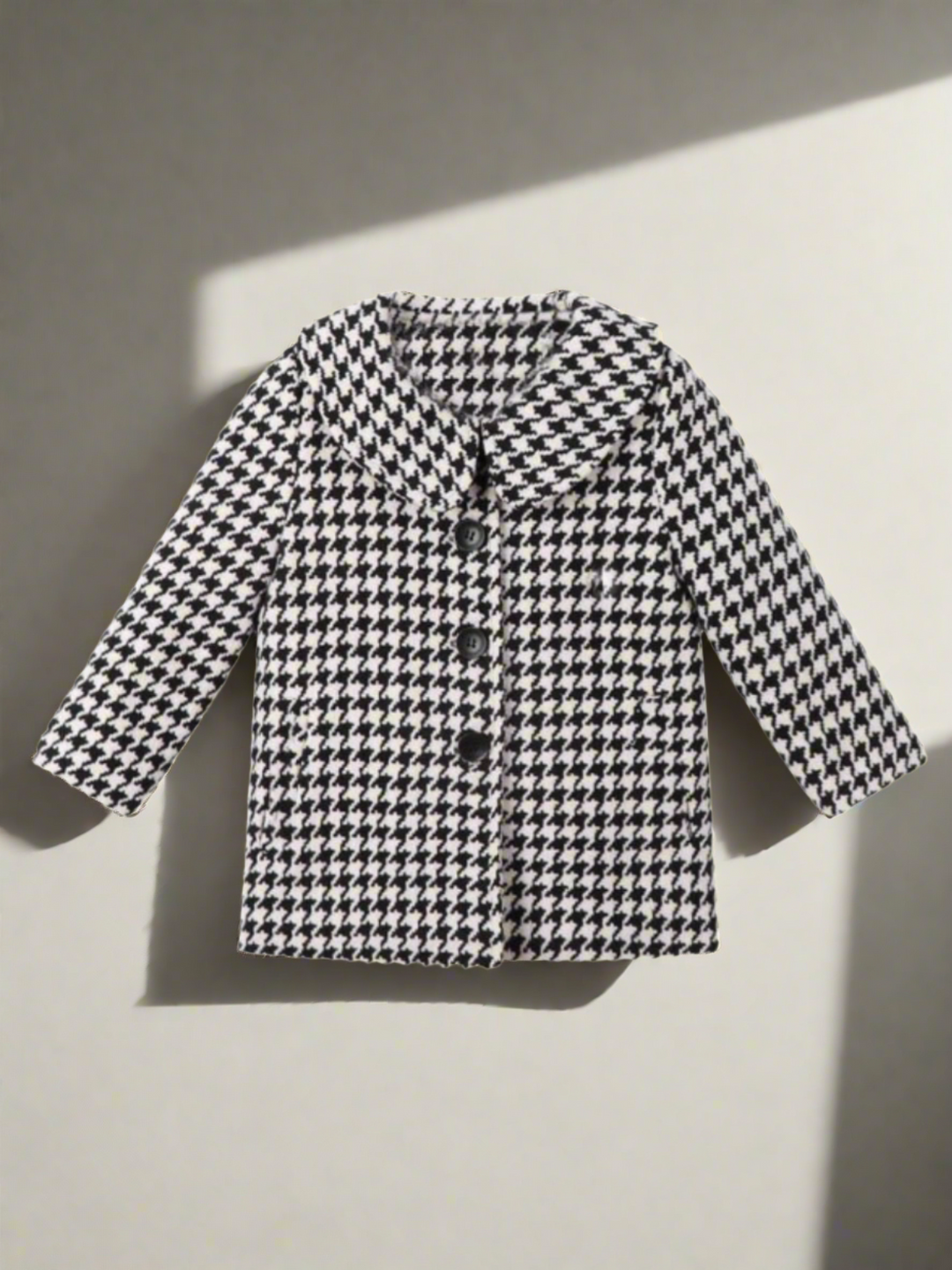 Chic Houndstooth Long Coat Mia Belle Girls