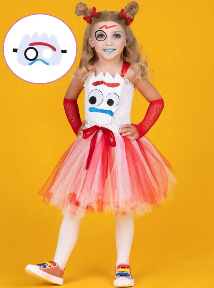 Halloween Costumes | Toy Story Inspired Forky Tutu Dress  | Mia Belle Girls