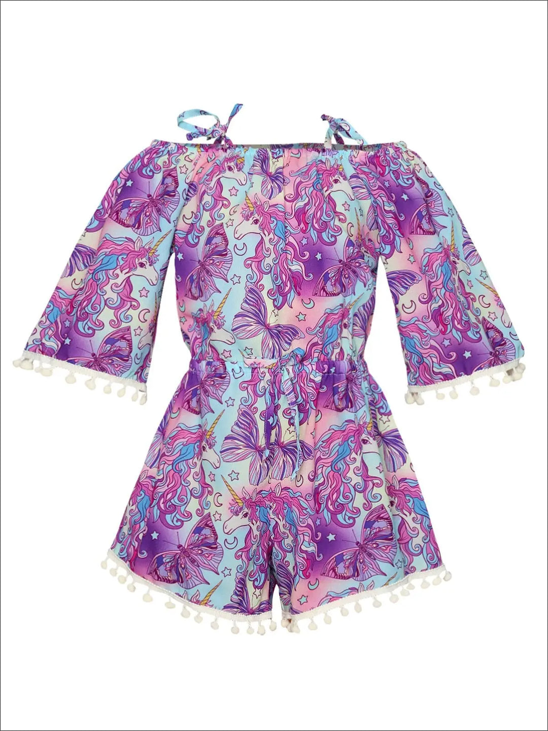 Toddler Spring Clothes | Girls Floral Tassel Hem Drawstring Romper