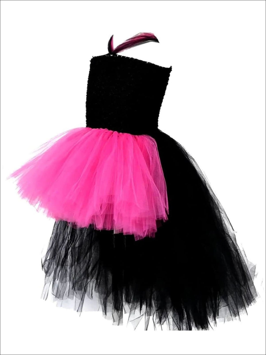 Kids Halloween Costumes | Girls Rock Star Hot Pink Hi-Lo Tutu Dress