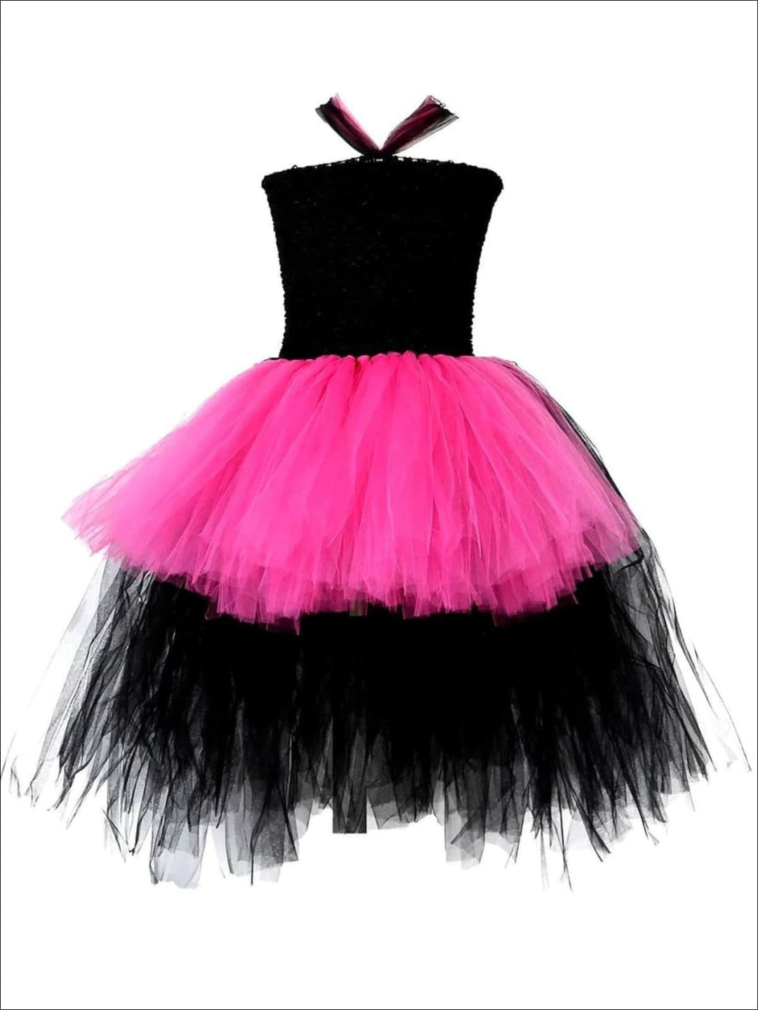 Kids Halloween Costumes | Girls Rock Star Hot Pink Hi-Lo Tutu Dress