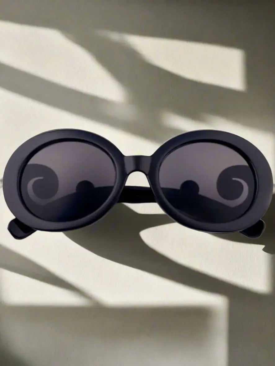 Girls Black Round Vintage Sunglasses - Black - Girls Accessories