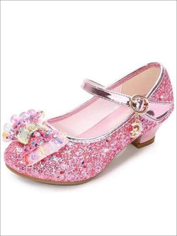 Gem Bow Tie Glitter Princess Shoes By Liv and Mia
