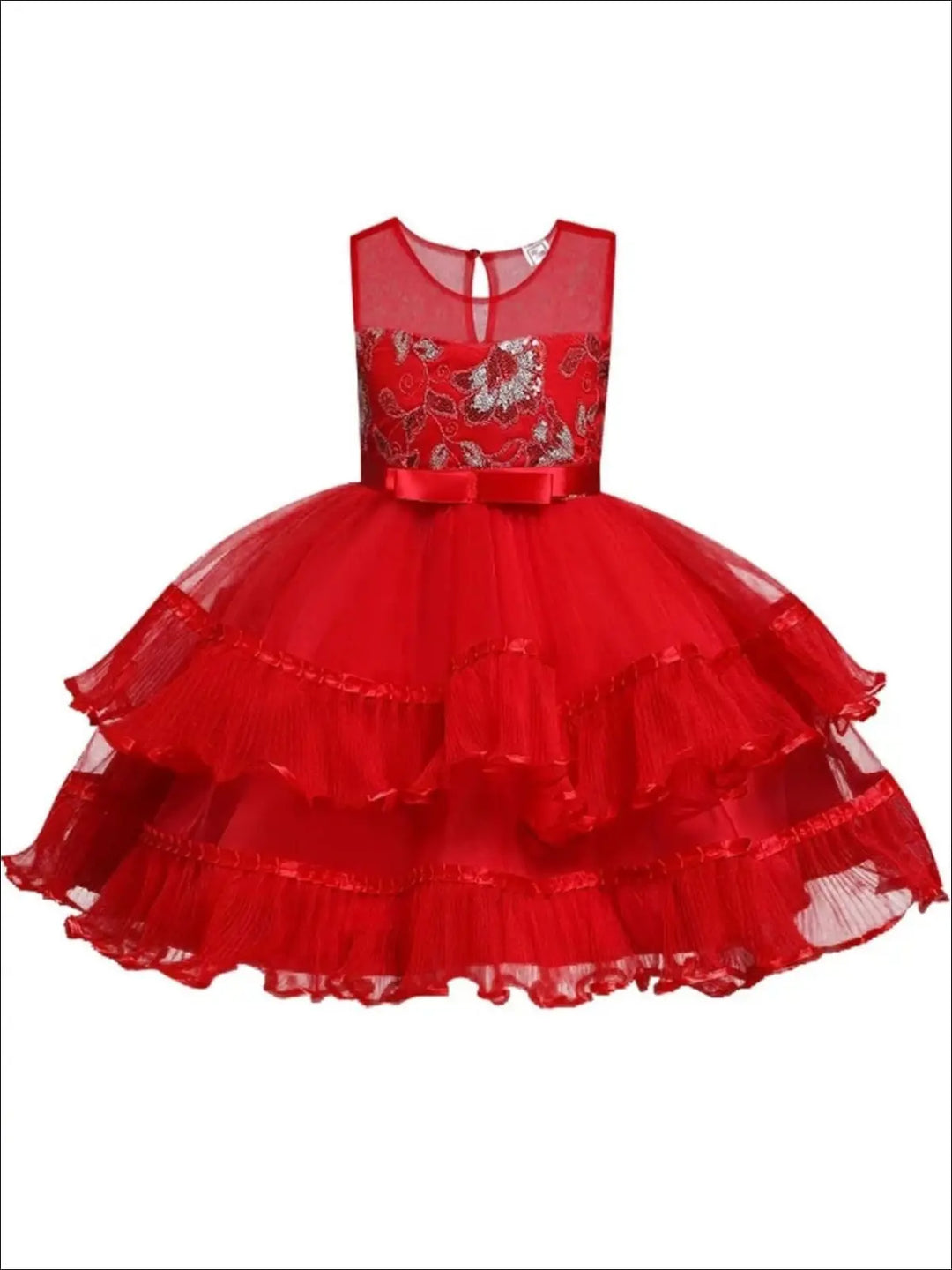 girls winter formal dress Teen Girl Semi-Formal Dress with Scarf Collar and Blue flowers