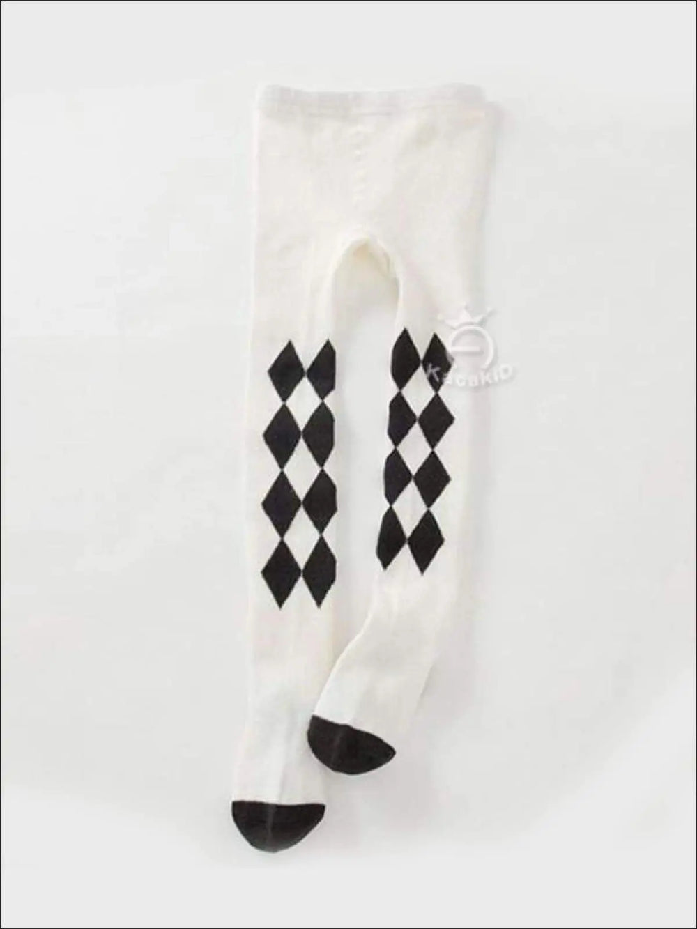 Halloween Accessory | White & Black Checkered Tights - Mia Belle Girls
