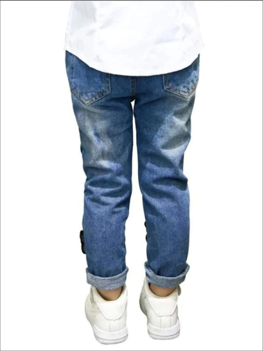 Kids Denim Clothes | Large Butterfly Applique Jeans | Mia Belle Girls