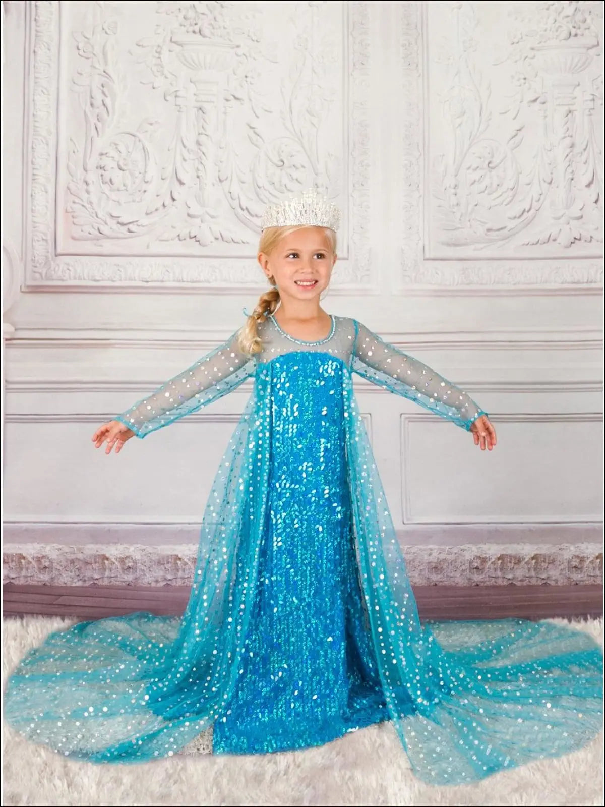 elsa dress with long train Elsa Dress With Long Train Outlet Online