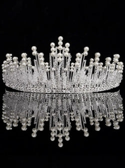 Girls Snow Queen Pearl and Icicle Tiara Crown