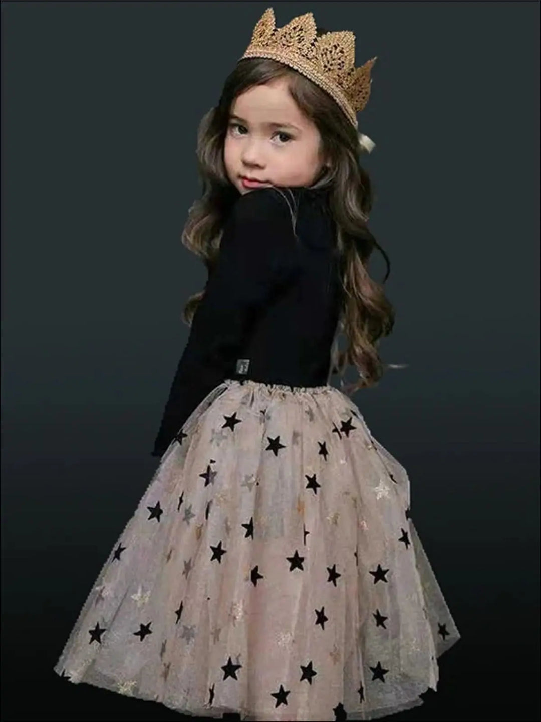 Eyes To The Skies Sweater Tutu Dress Black / 5Y