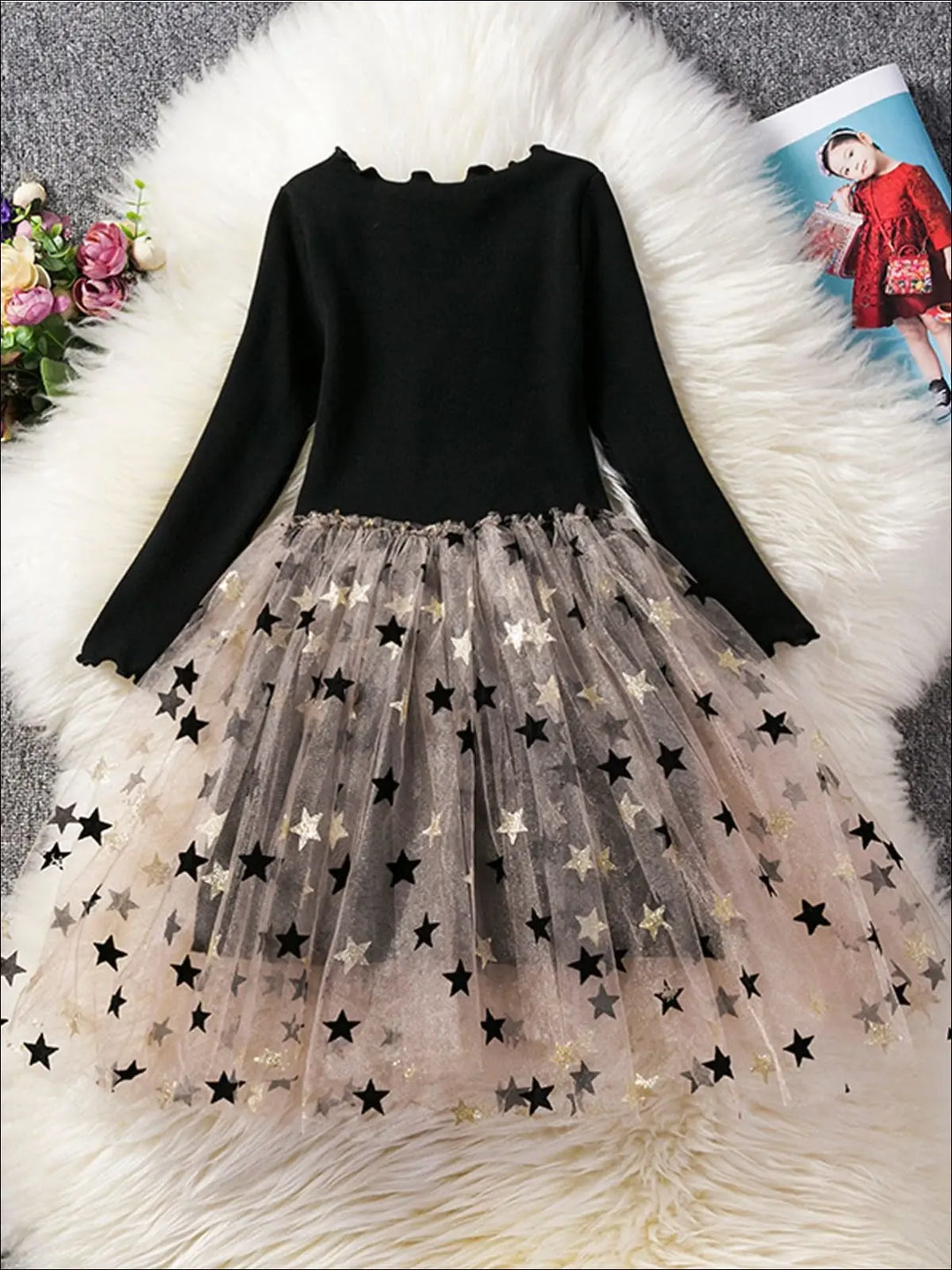 Eyes To The Skies Sweater Tutu Dress Black / 5Y