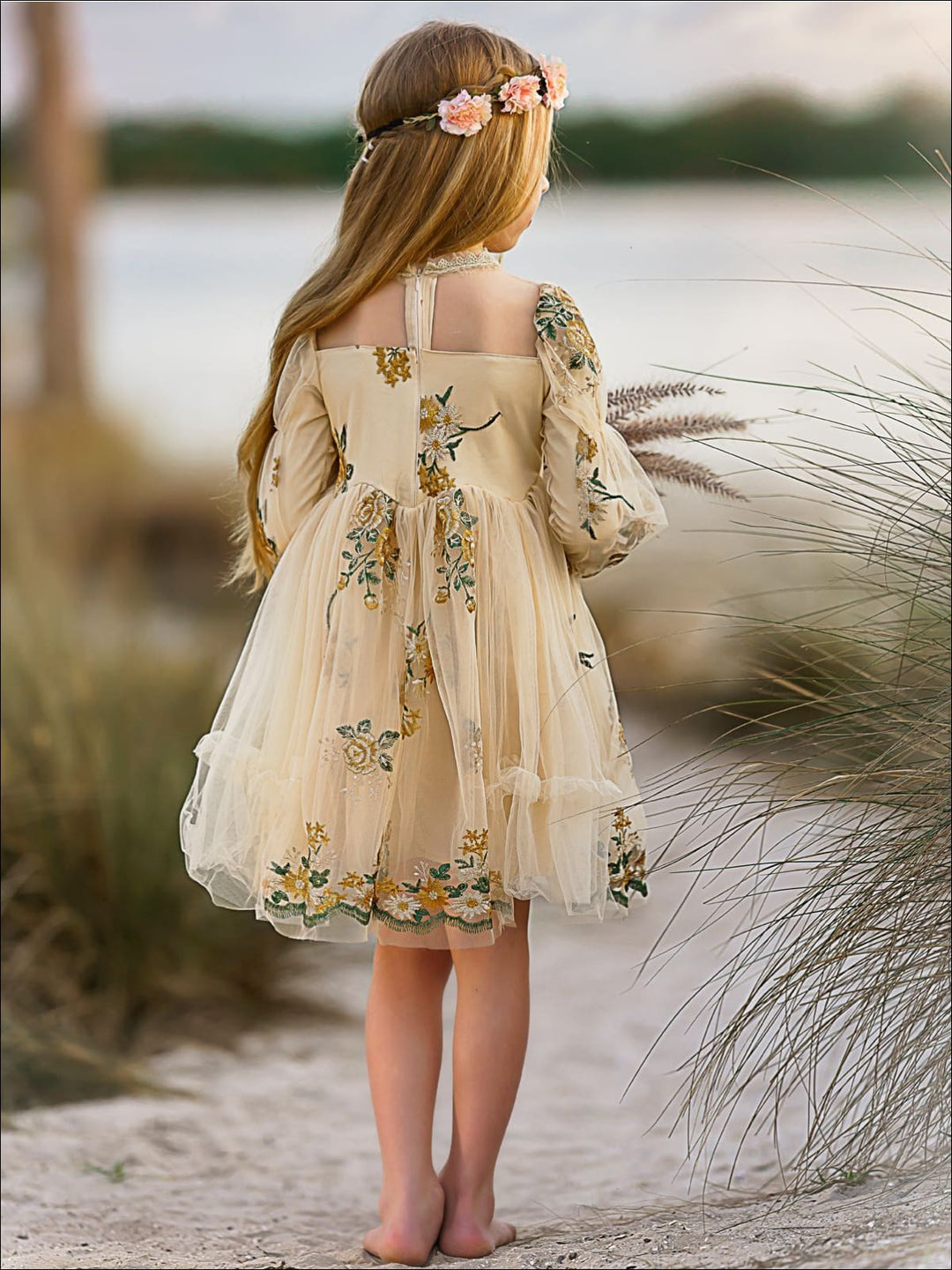 Little Girls Flower Embroidered Lace Dress | Toddler Spring Dresses Mia Belle Girls Little Girls Flower Embroidered Lace Dress | Toddler Spring Dresses Mia Belle Girls