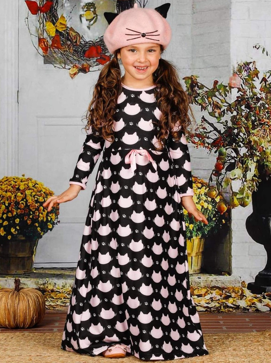 girls.fall dresses Girls Fall Cheeky Plum Girls Fall Floral Bow Dress with Matching Bow Embrace the beauty of autumn with our Girls Fall Floral Bow Dress Girls Dresses for Every Occasion