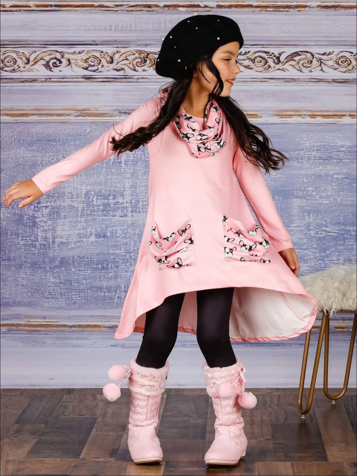 Toddler Fall Outfits | Girls Slouch Pocket Tunic, Legging & Scarf Set