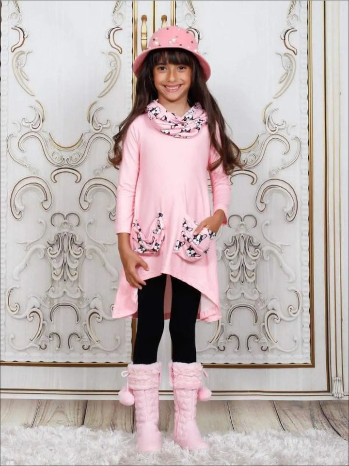 Toddler Fall Outfits | Girls Slouch Pocket Tunic, Legging & Scarf Set