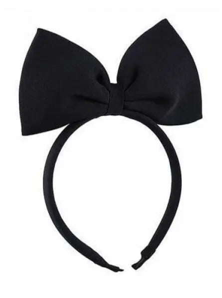 Girls Large Black Hair Bow Headband Mia Belle Girls