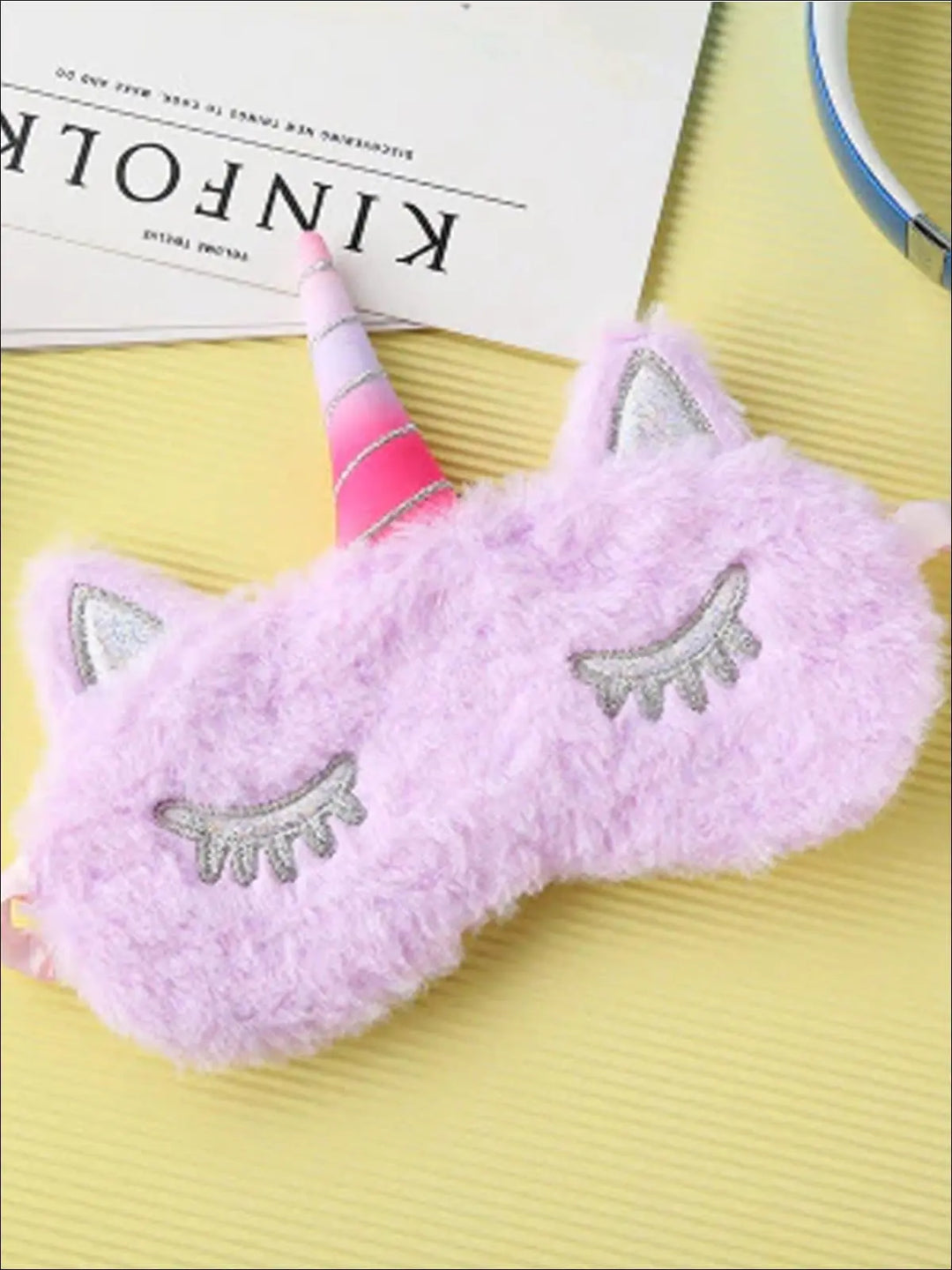 Girls Plush Unicorn Lash Eye Mask - Lilac - Girls Accessories