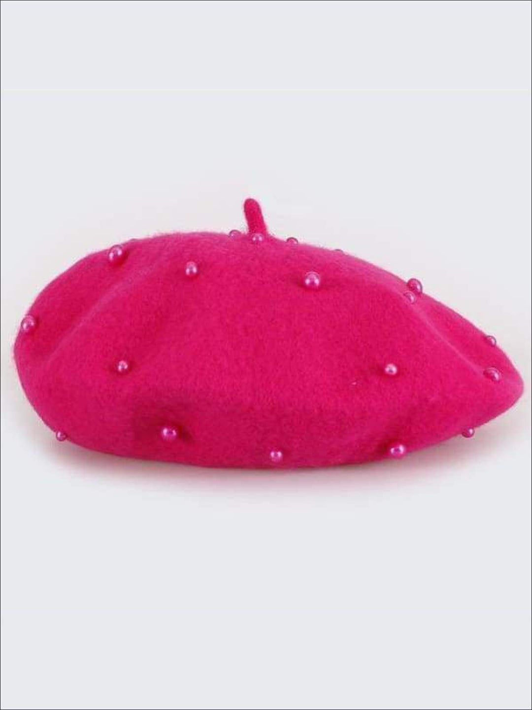 Girls Preppy Pearl Beret ( 9 color options) - Hot pink / One - Girls Beret