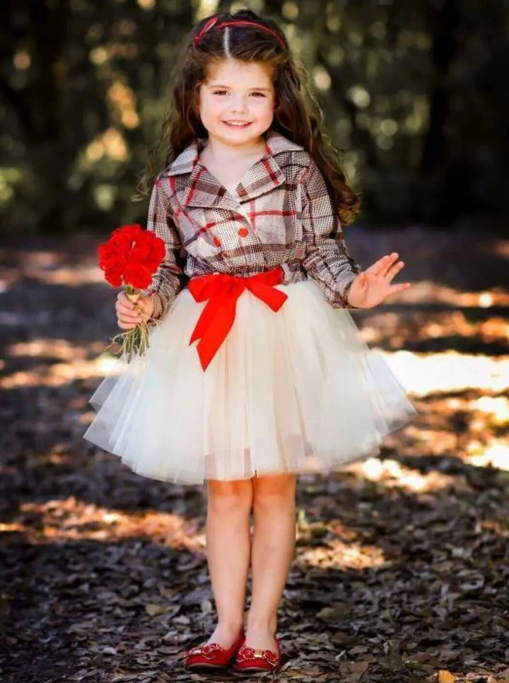 Girls Preppy Chic Dress | Plaid Blazer Tutu Dress | Mia Belle Girls