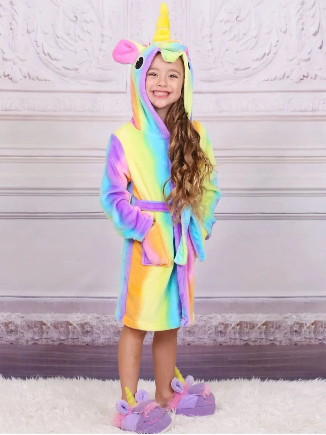 Girls Rainbow Unicorn Bathrobe - Unicorn Bathrobe