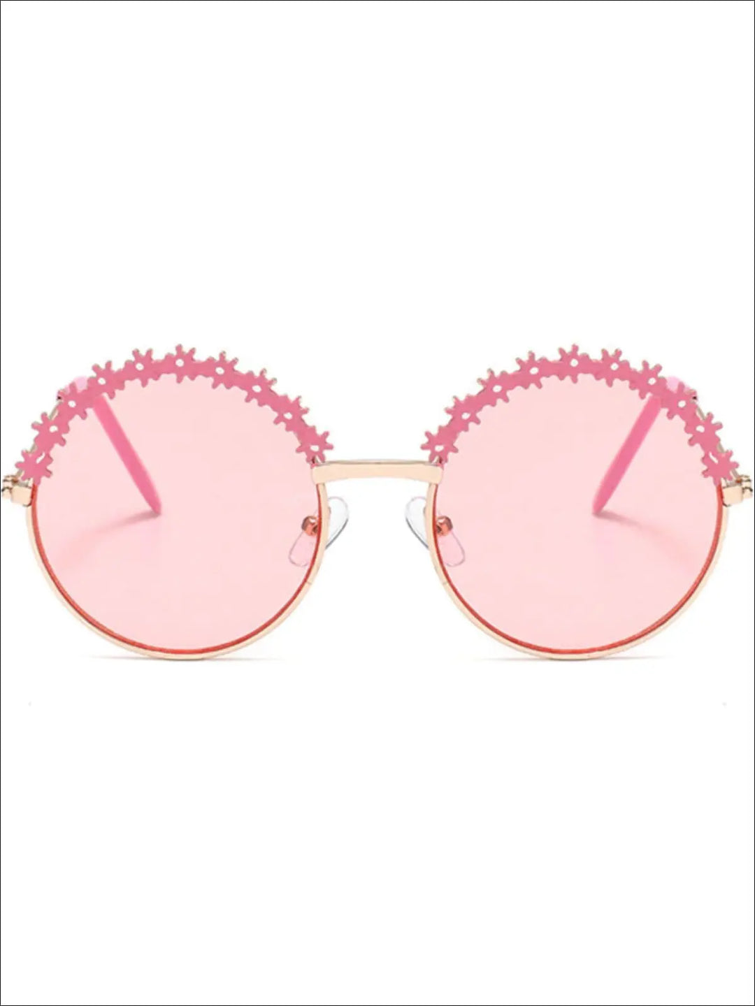 Girls Round Vintage Floral Sunglasses - Girls Accessories