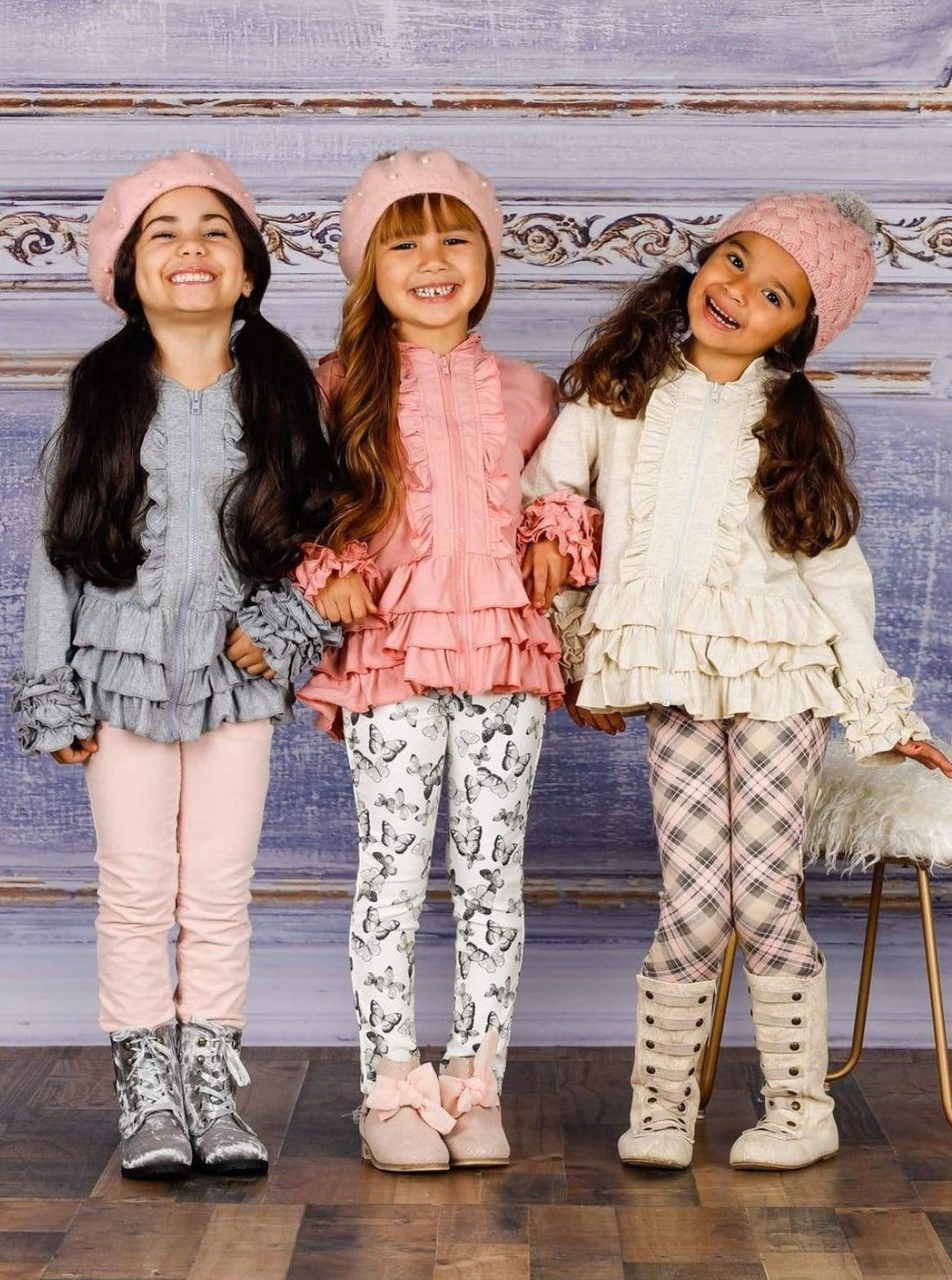 Kids Sweaters & Cardigans | Ruffled Hooded Jacket | Mia Belle Girls