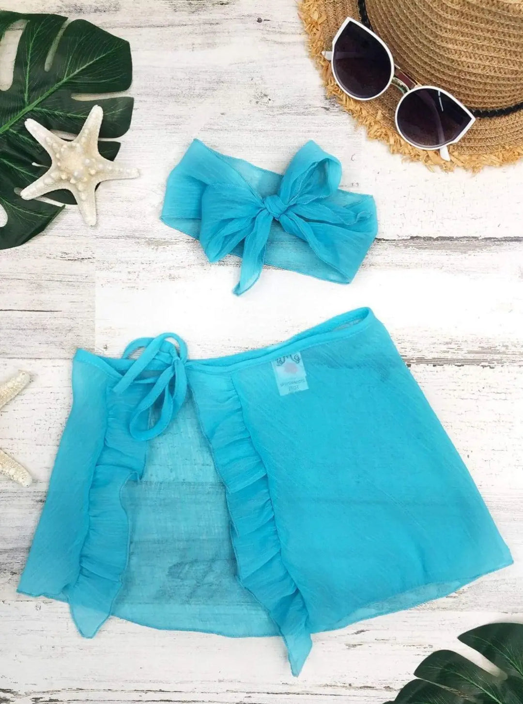 Resort Swim Accessories | Little Girls Swim Sarong & Headband Set