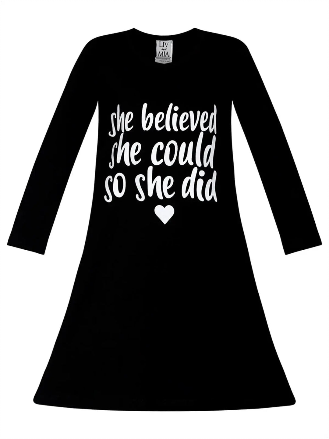 Little Girls Cute Inspirational Quote A-Line Dress - Mia Belle Girls