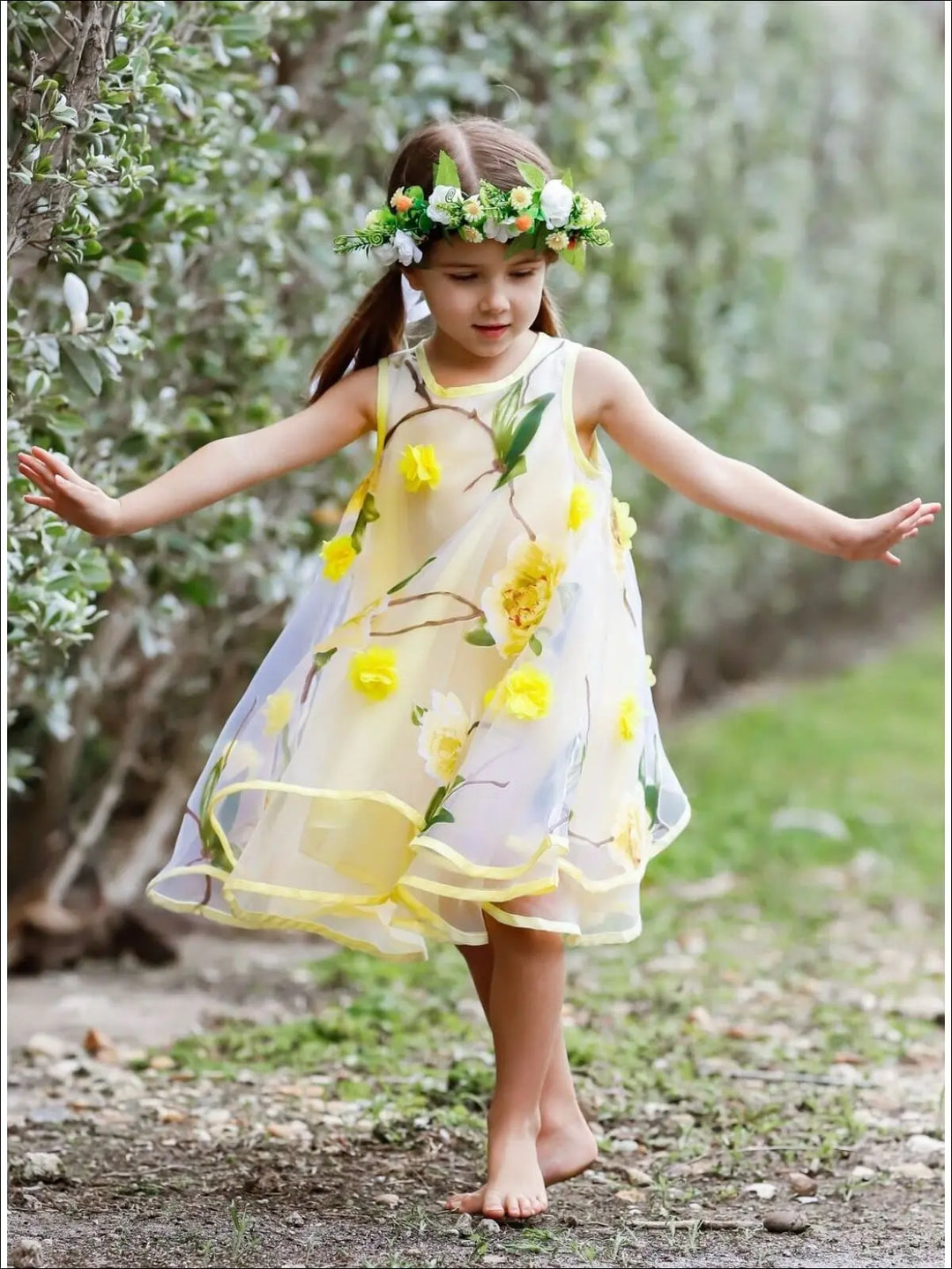 Spring Dreams Flower Lace Party Dress Purple / 10Y