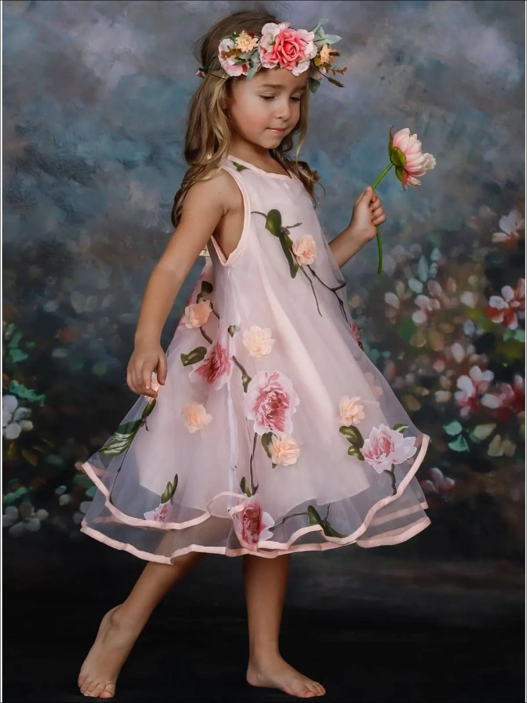 Spring Dreams Flower Lace Party Dress Purple / 10Y