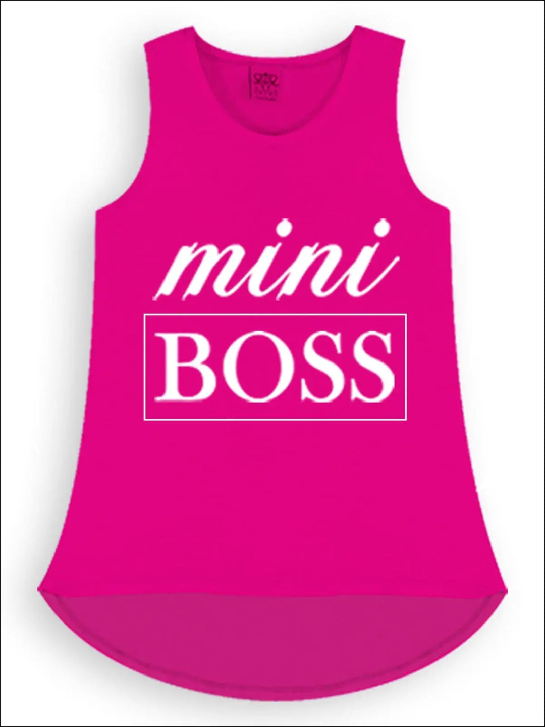 Kids Cute Tops | Little Girls Mini Boss Graphic Hi-Lo Tank Top